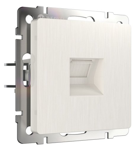 Розетка компьютерная без рамки Werkel 1-м. RJ45 5e перламутровый рифленый картинка
